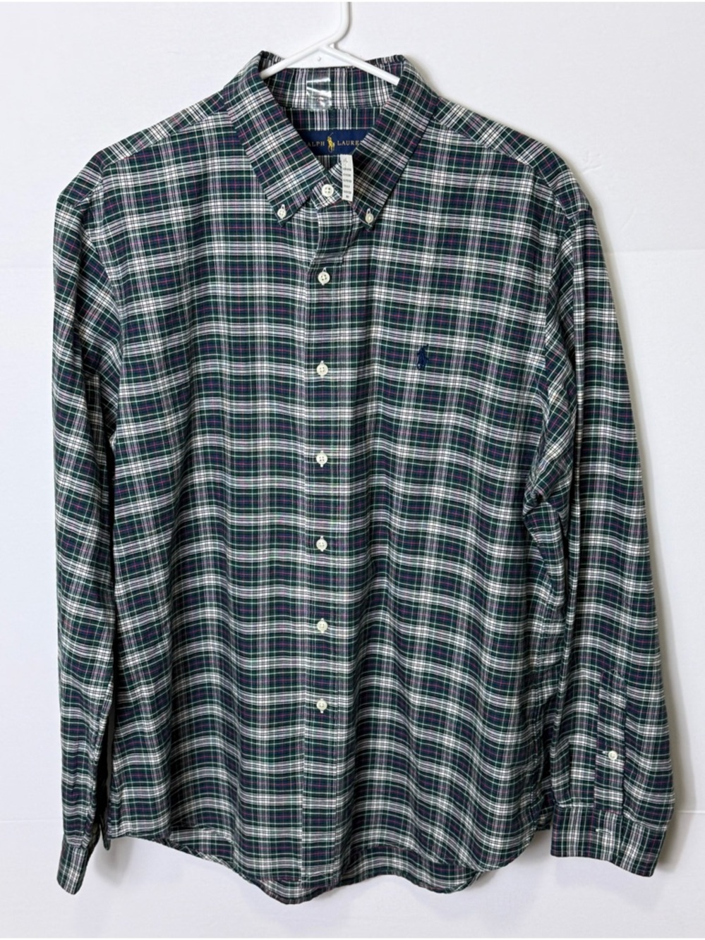 Ralph Lauren Green and Blue Plaid Button-Down Shirt